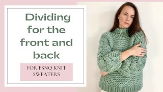 Sweater: Dividing for the front and back