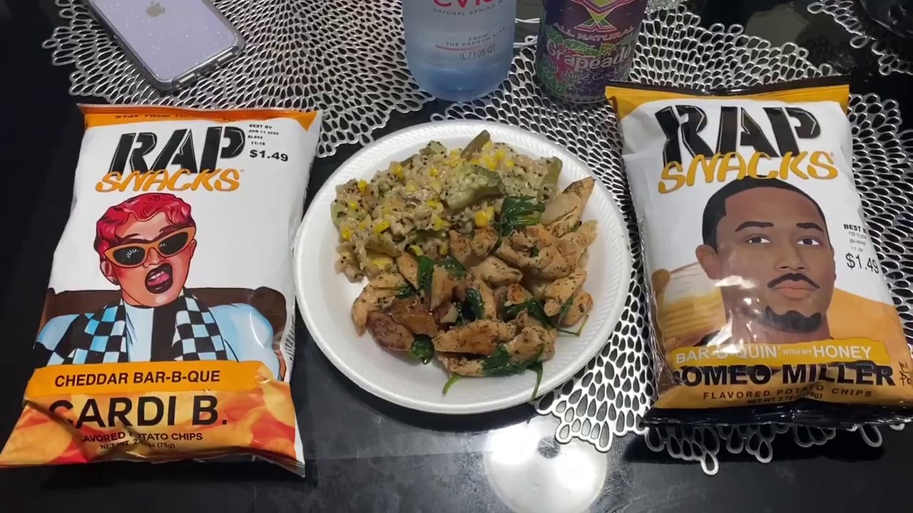 cardi b rap snacks pork skins