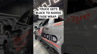 Truck Gets Black To Nardo Gray Fade Wrap 😳 #truck #carwrap #wrap #custom #transformation #shorts