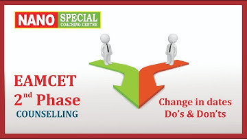 EAMCET 2020 2nd Phase Counselling | Change in Dates | Dos & Don