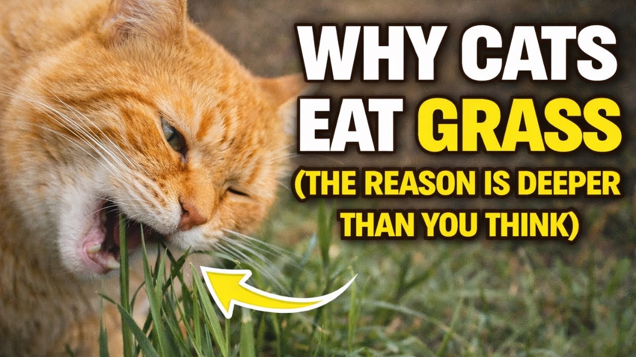 Image showcasing Why Cats Eat Grass The Reason Is Deeper Than You Think - YouTube