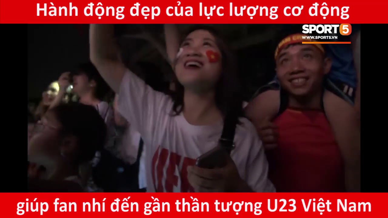 Tùng Lê Sport5 Hành động bất ngờ của cảnh sát cơ động ở trận U23 Việt Nam vs U23 Palestine