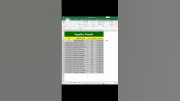 Supplier Details Color Highlighted Rows | Conditional Formatting | #shorts #exceltips