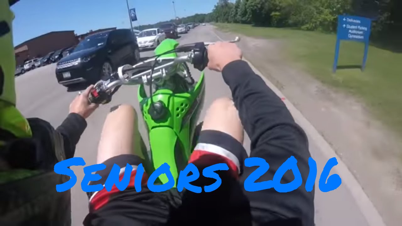 Doing wheelies on school property (SENIOR PRANK) YouTube
