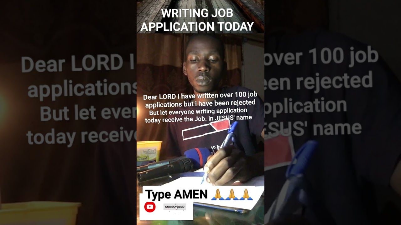Writing Job Application today. Dear LORD, let everyone writing application receive the Job today. 🙏🙏