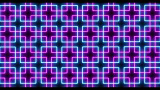 Shimmering neon blue purple squares. Looped decorative geometric background, screensaver.