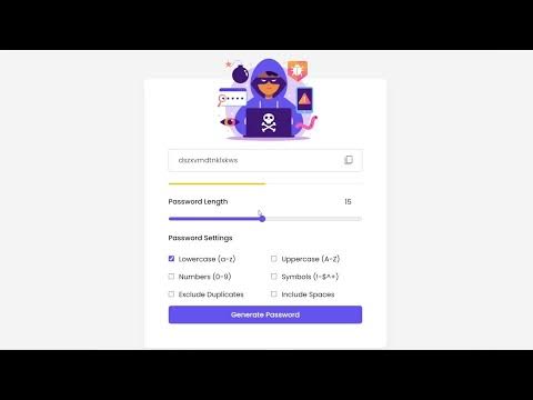 Animated Password Generator using Html, CSS and JavaScript | Free ...
