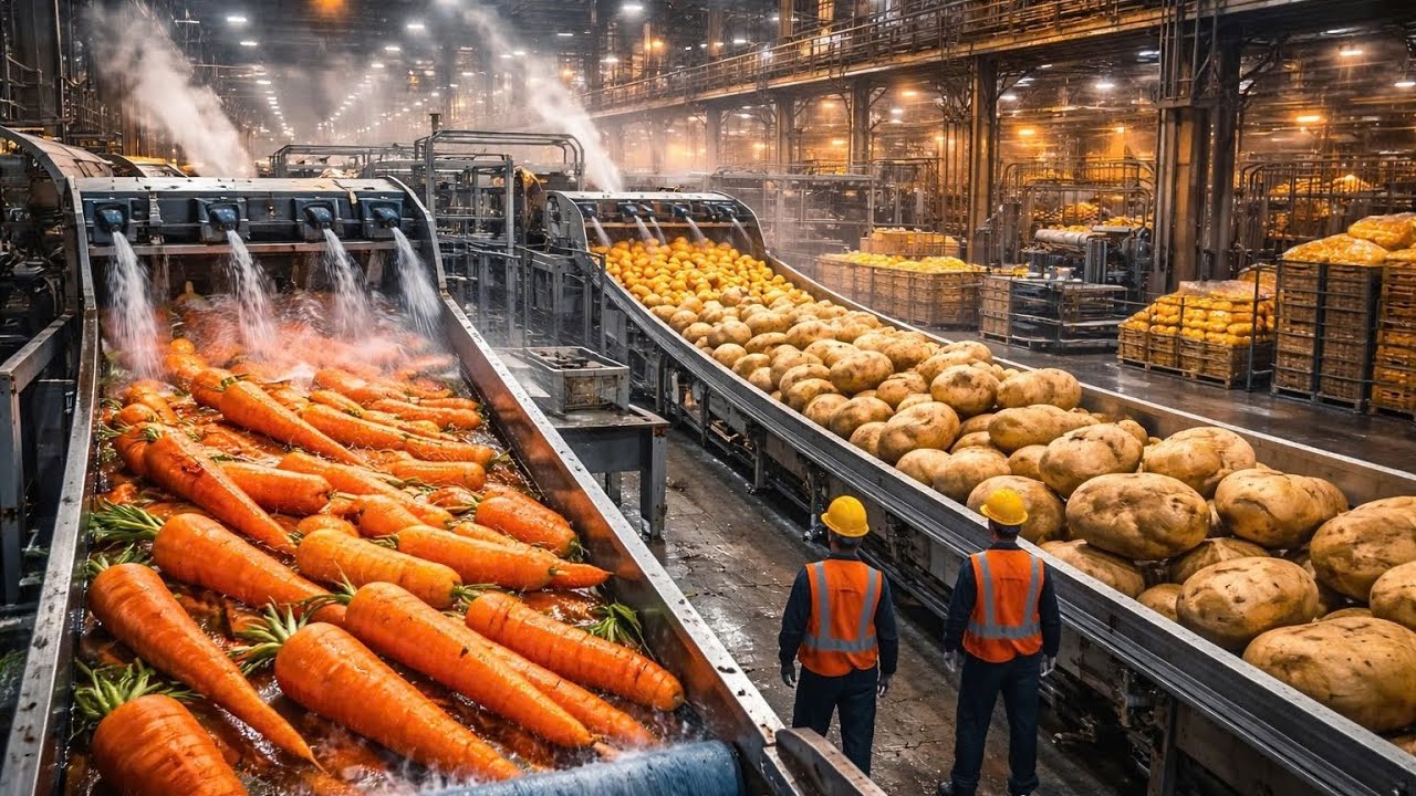 Inside a Giant Automated Factory Processing Millions of Carrots and Potatoes Daily