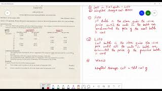 ATD III FMA QUESTION 1(a) 2018 Inventory Valuation - FIFO Method - Stores Ledger Card