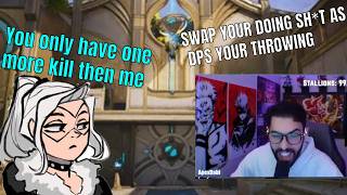 Toxic streamer crashing out and fighting who should swap off DPS Marvel Rivals toxic moments