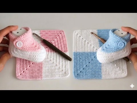 These crocheted baby booties are very special and you can easily make them for adults too.