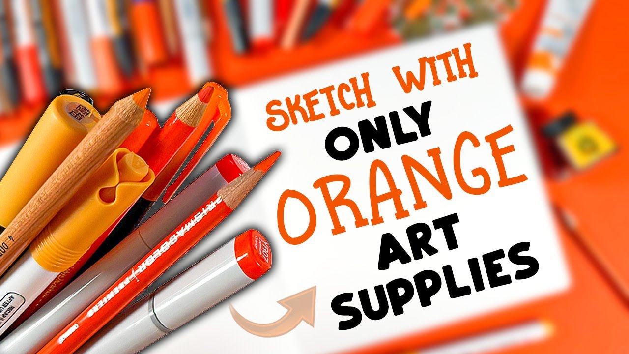 I FILLED a Sketchbook Page Using Only ORANGE Art Supplies...