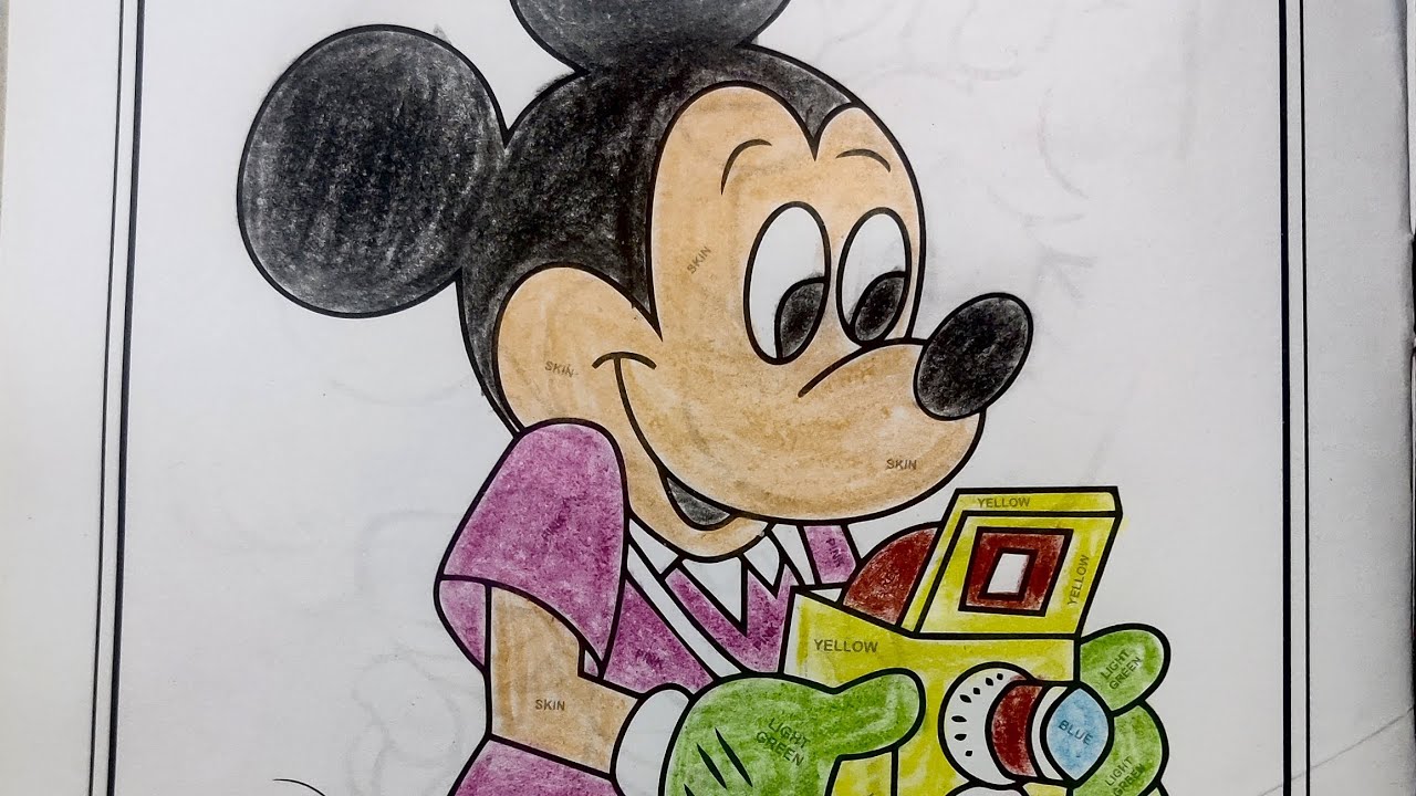 How to colour Mickey mouse tutorial step by step #easy to colour Mickey ...