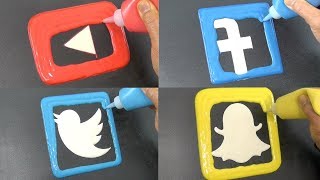 Social Media Pancake Art - Youtube Facebook Twitter Snapchat