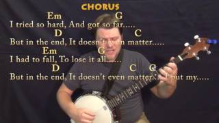 In The End (Linkin Park) Banjo Cover Lesson in Em with Chords/Lyrics screenshot 4