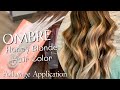 Ombr  blond miel  application de foilage