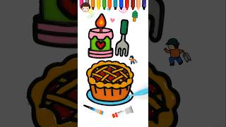 Cake, Apple Pie Coloring & drawing | Grape juice With Jelly #mixing colors