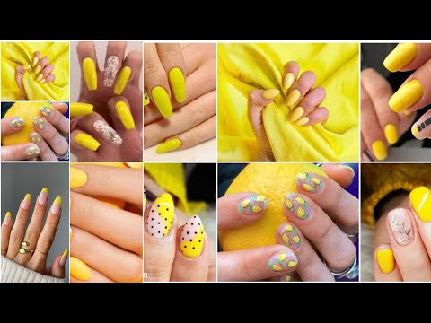 The Prettiest Summer Nail Designs We've Saved : Swirl yellow nails