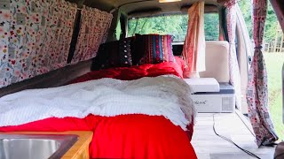 MINIVAN TOUR (Shower, Sink, Stove, Solar, and more!) 1991 Ford Aerostar turned into Camper.