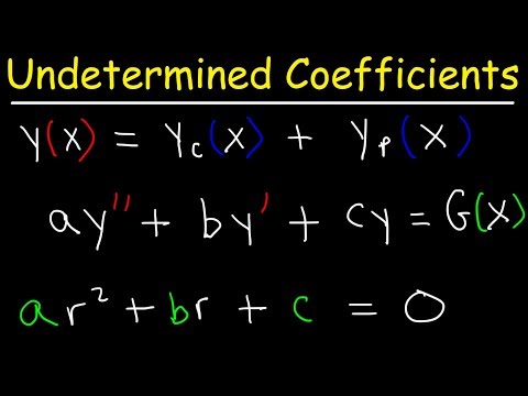 method-of-undetermined-coefficients---nonhomogeneous-2nd-order-differential-equations