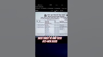 NIOS Date sheet Oct-Nov 2023 #nios #niosdatesheet