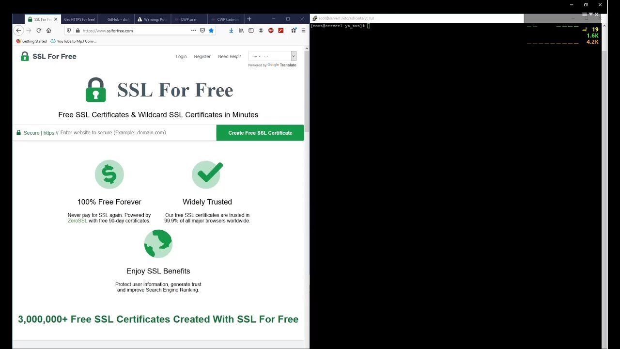 SSLforfree.com Alternative - gethttpsforfree.com CentOS Web Panel Wildcard Certificate - May 2020