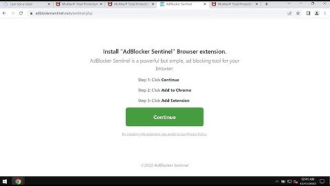 AdBlocker Sentinel adware-type extension removal (adblockersentinel.com pop-ups).