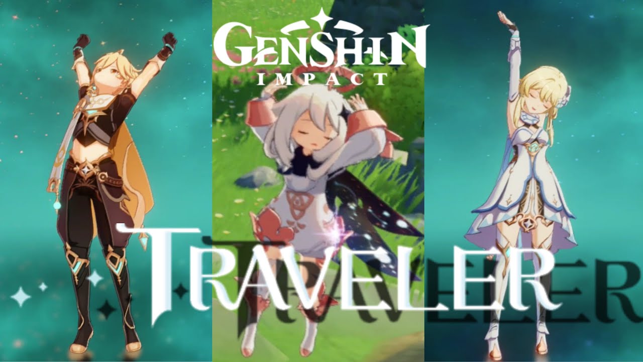 Genshin Impact sleepy traveler and paimon - YouTube
