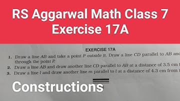 RS Aggarwal math class 7 exercise 17A । Class 7 exercise 17A RS Aggarwal math solution  Construction
