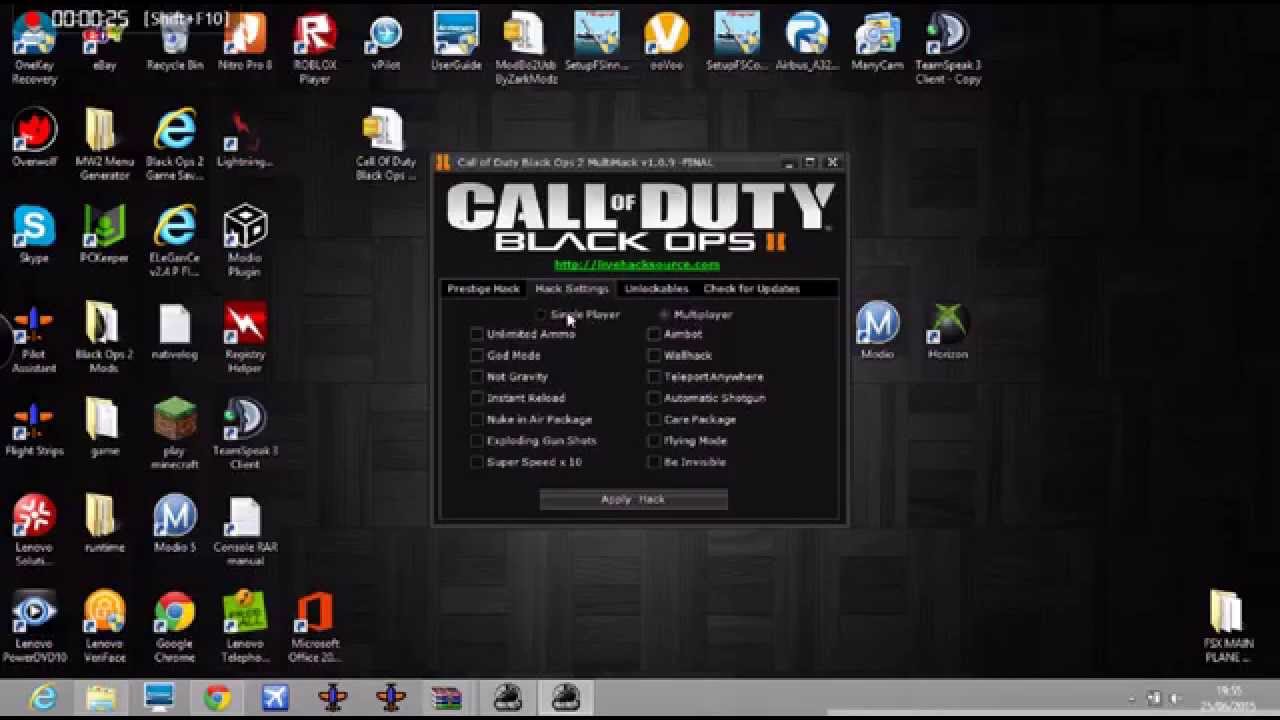 black ops 2 mod hack ( no usb / jtag needed ) xbox 360 / ps3 ... - 