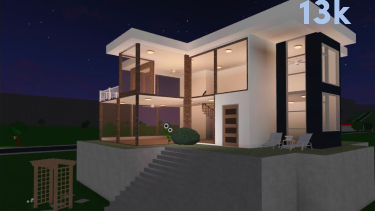 Bloxburg speed build linen home on mountain 13k exterior YouTube