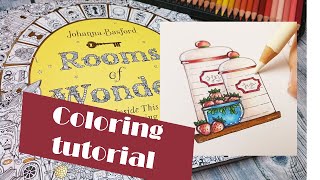 Coloring Rooms of Wonder by Johanna Basford with Polychromos #4