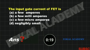 ANALOG ELECTRONICS || FET AMPLIFIERS IMPORTANT MCQ MINI MOCK TEST 1 | ESE | ISRO | BARC PREPARATION
