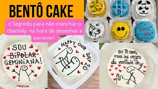 BENTÔ CAKE + o segredo para não MANCHAR o chantilly na hora de ESCREVER!