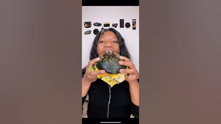 Asmr Eating emoji food challenge I eat all black f...