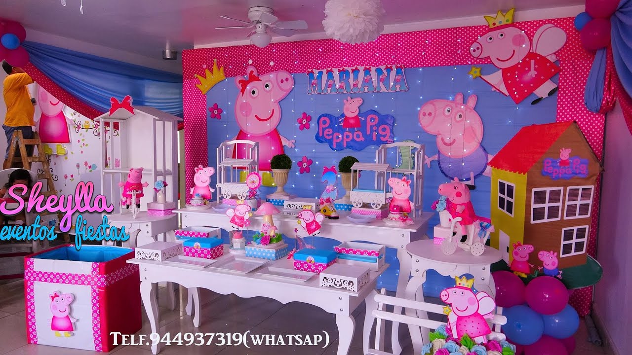 Decoración Peppa Pig, 🐷, mesas vintage, hada madrina, fiesta Infantil  tematica, niñas 