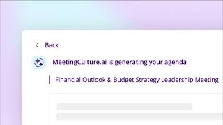 Decisions AI Agenda Builder (formerly known as Meetingculture.ai)