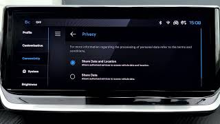 PEUGEOT 3008 - Como alterar configurações de privacidade e conectividade