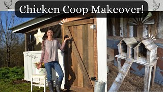 Transforming a Coop Into a Cozy Country Style Home for my Chickens! Farmhouse Chicken Coop Makeover