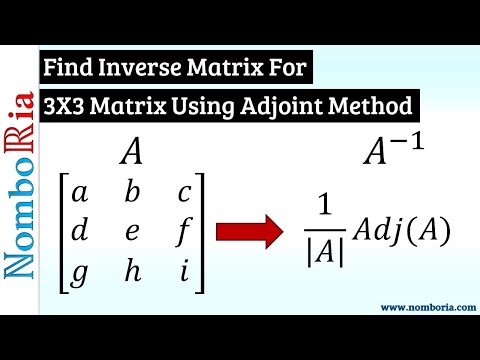 Find Inverse for 3x3 matrix using Adjoint Method