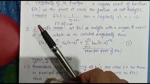 Types of Singularity, Lecture-19(Part2) by Dr.Farhan Beg