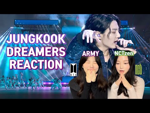Sub)the reaction when ARMY showed NCTzen Jungkook's "DREAMERS" stage? | BTS JUNGKOOK FANCAM REACTION