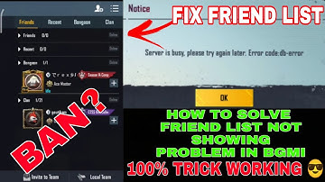 Bgmi Friend List Not Showing Problem || How To Solve Friend List Not Showing Problem In Bgmi