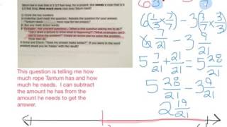 Subtraction fraction word problem CUBES
