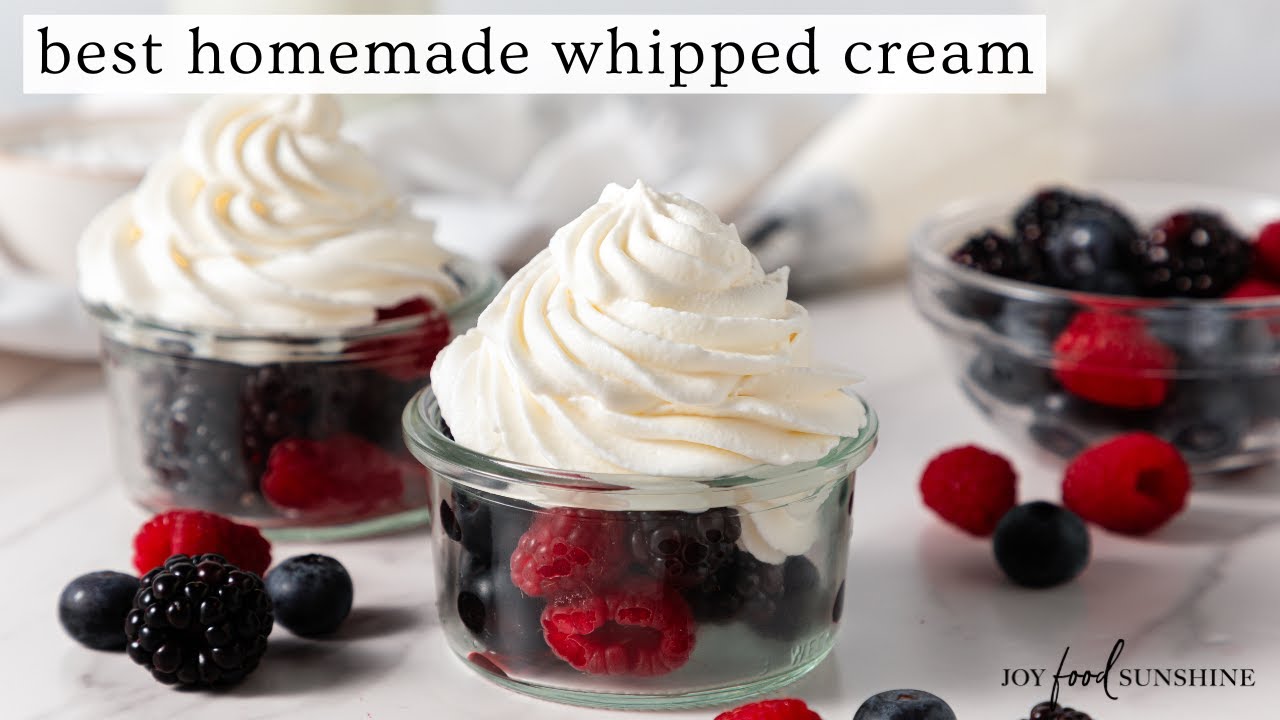 How to Make Whipped Cream (BEST Homemade Whipped Cream)! - YouTube