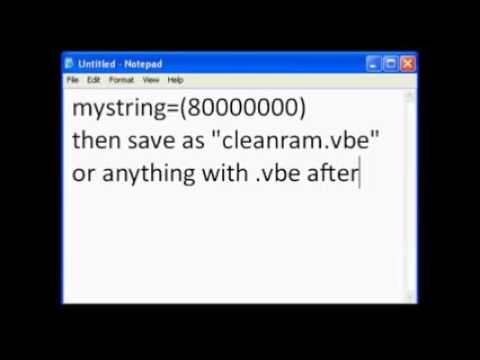 how to clean RAM  using notepad