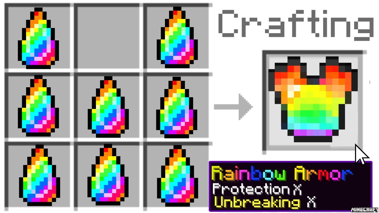 DODALIŚMY CRAFTING RAINBOW ARMOR DO MINECRAFT UHC - YouTube