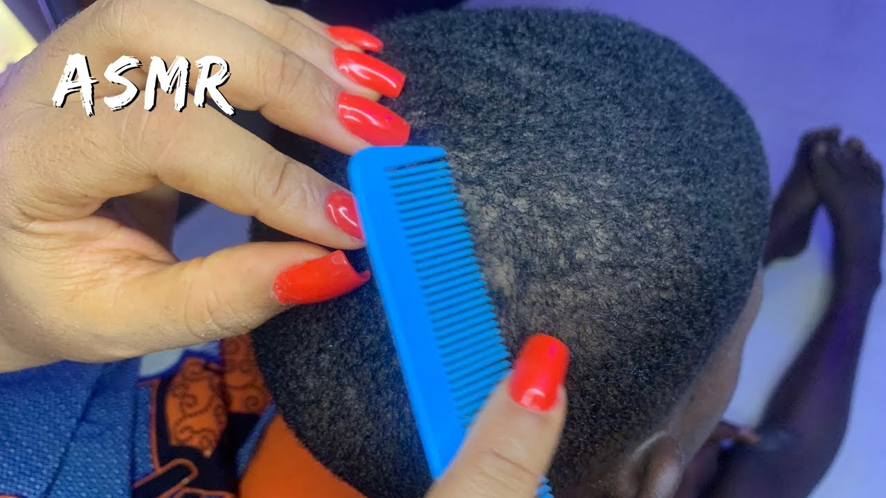 ASMR: Aggressive combing out of scales on hair| quick sleep triggers💤💤| ASMR on short hair