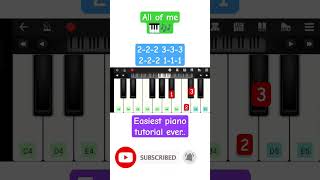 Easiest Piano Tutorial Ever All Of Mepiano