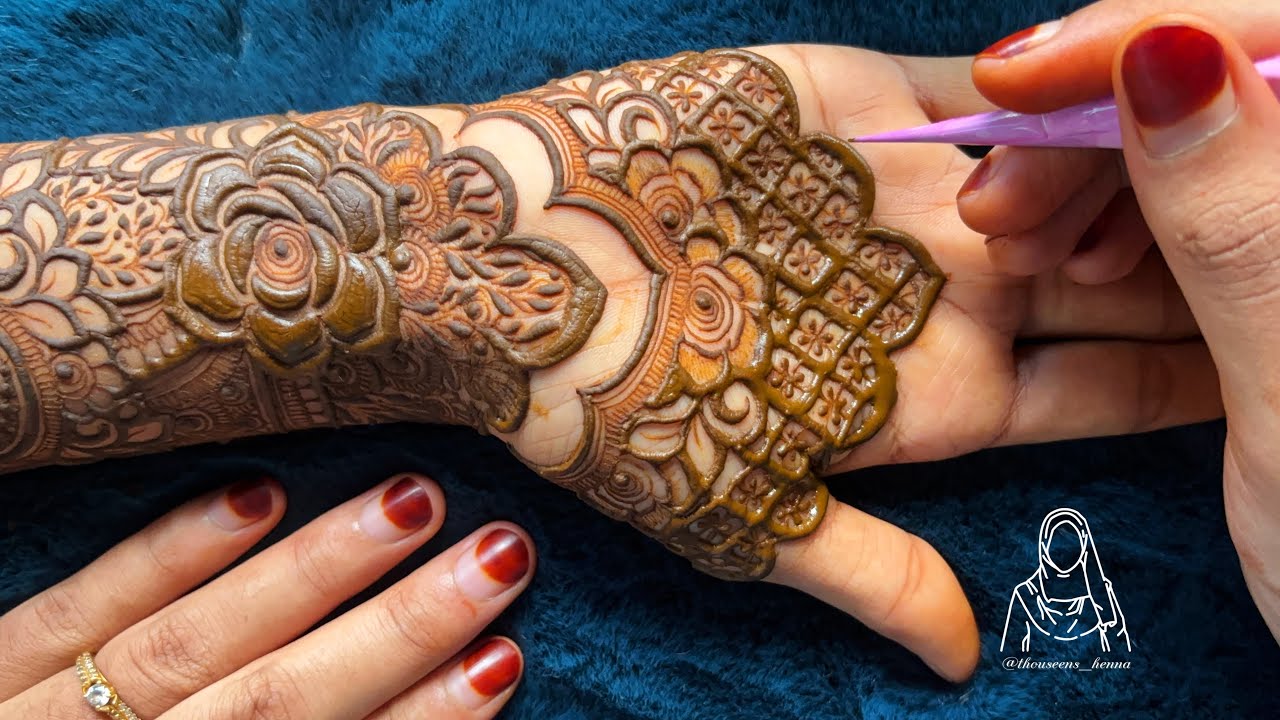Beautiful Latest Heavy Bridal Henna Design | Latest Indian Mehndi design Tutorial | Thouseen Syed